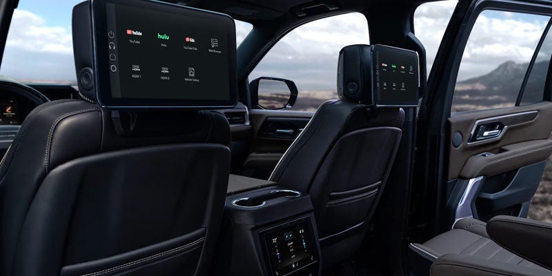 2026 GMC Yukon premium interior with rear seating and touchscreen